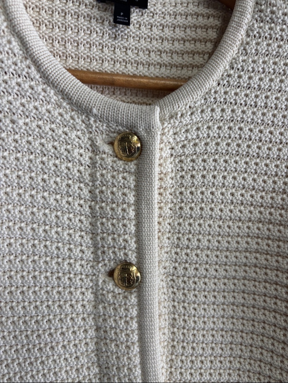 Talbots Cream Knit Button-Front Cardigan Jacket - Picture 2 of 10